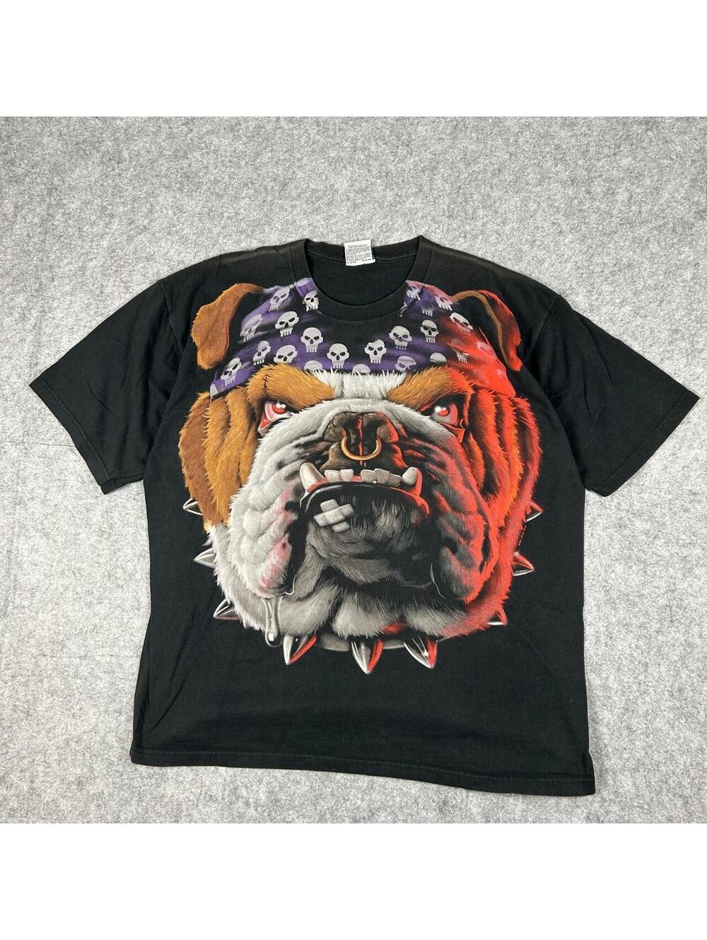 Vintage 90s Liquid Blue Tank The Dog AOP Y2K Animal T-Shirt Size XL